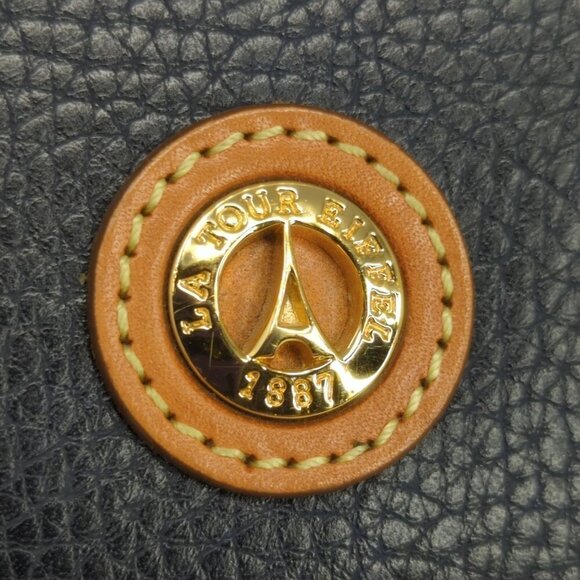 LA Tour Eiffel 1887 Red Green and Blue Pebbled Leather Handbag - Picture 5 of 14